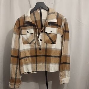 Plaid Button-Up Women's Jacket
